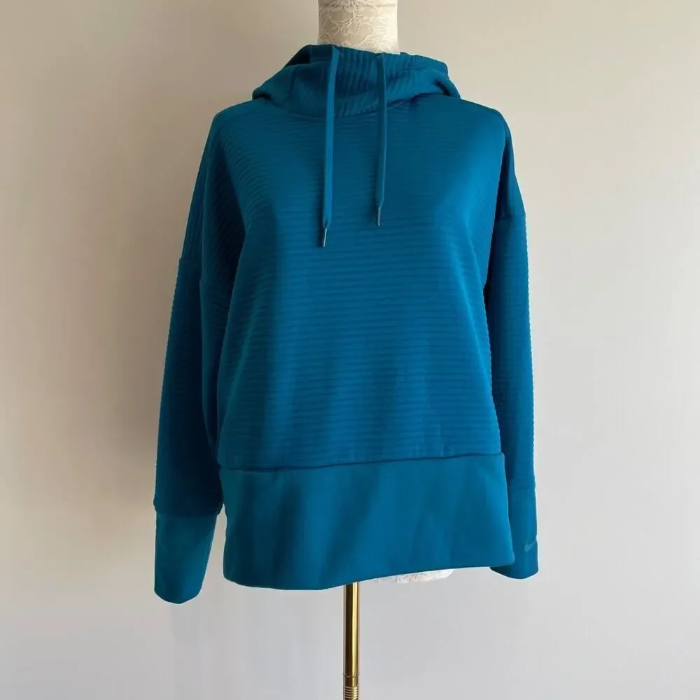 Nike Womens Dri-Fit Training Hoodie S Teal Workout Moisture Wicking